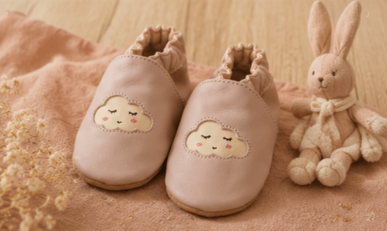 chaussons cuir bébé doux et confortables